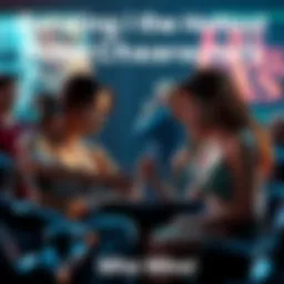 Fans discussing their favorite attractive video game characters with images of Lara Croft and Jill Valentine in the background.