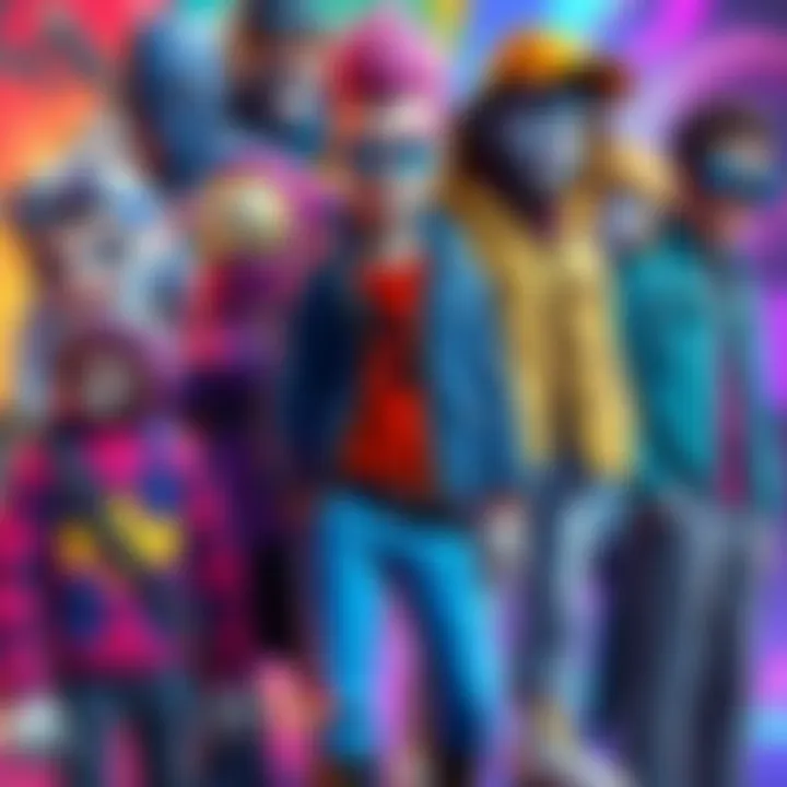 A collage of various video game characters showcasing their unique styles in a vibrant and colorful layout.