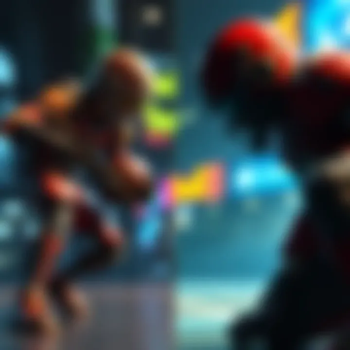 A side-by-side comparison of video game characters showing varying sizes in gameplay, highlighting visibility issues during hits.