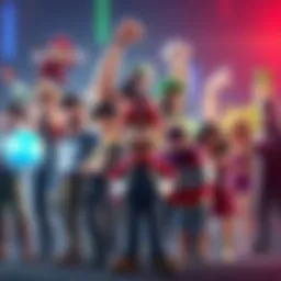 Video Game Characters Various video game characters from different genres standing together, showcasing a mix of emotions like excitement and surprise.