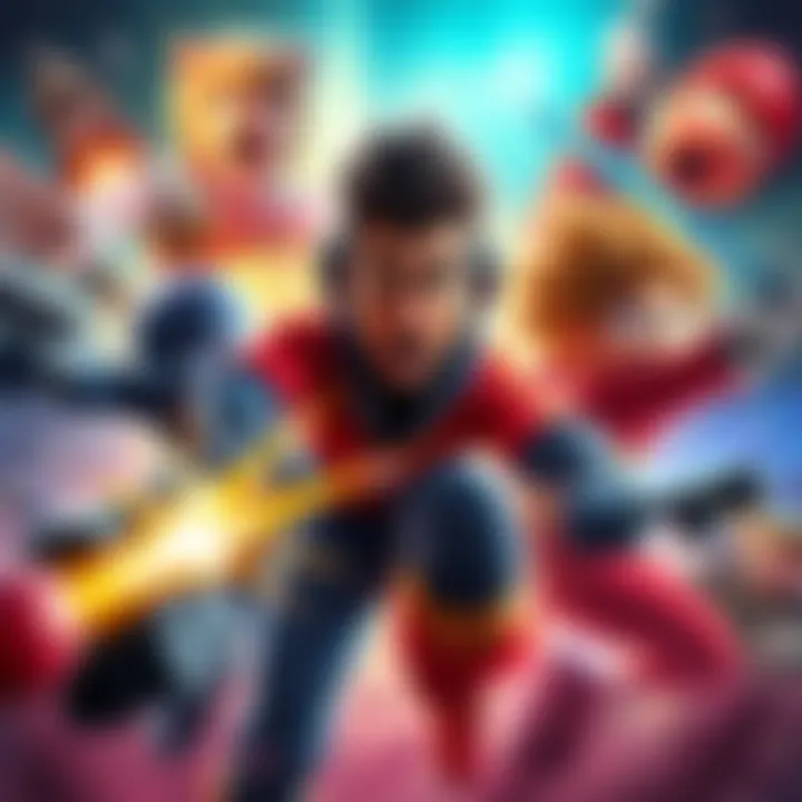 Several different video game characters from various titles engaging in thrilling gameplay moments