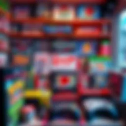 A display of various video games including Dreamcast and Super Famicom titles, showcasing collectible finds from Japan.