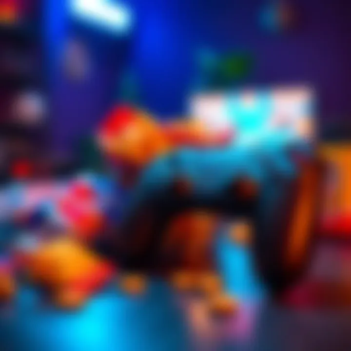 A close-up of a video game controller beside snacks, representing late-night gaming sessions.