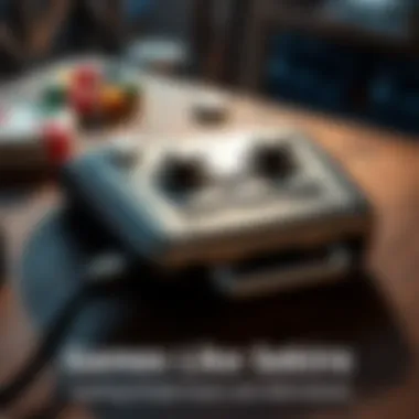 A close-up of a video game controller on a rustic wooden table, representing gaming choices.