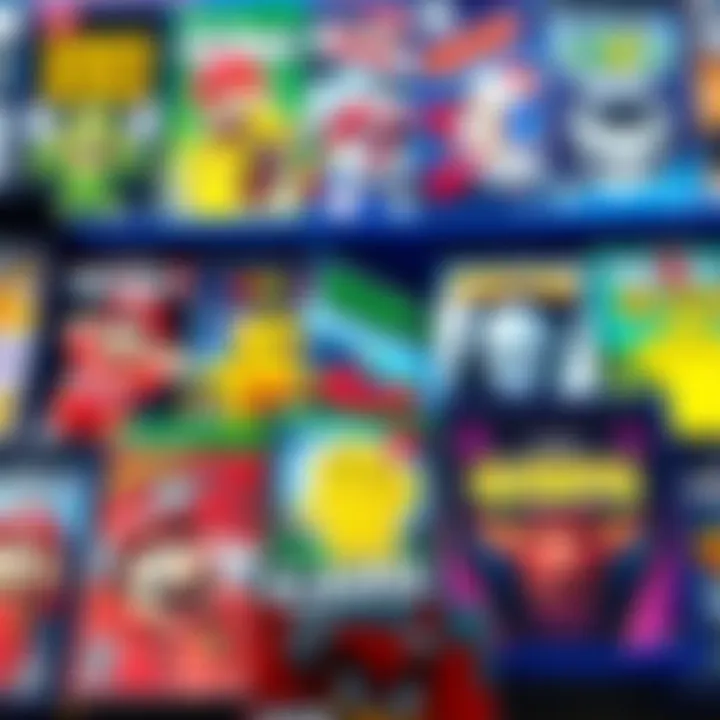 Colorful video game covers featuring intriguing names that attract buyers