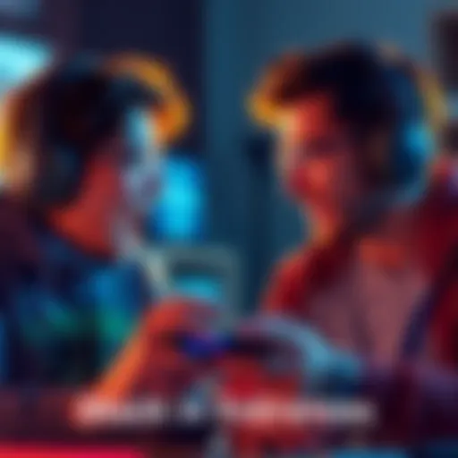 Two people discussing video games, one showing excitement while the other looks frustrated, symbolizing opposing views in gaming.