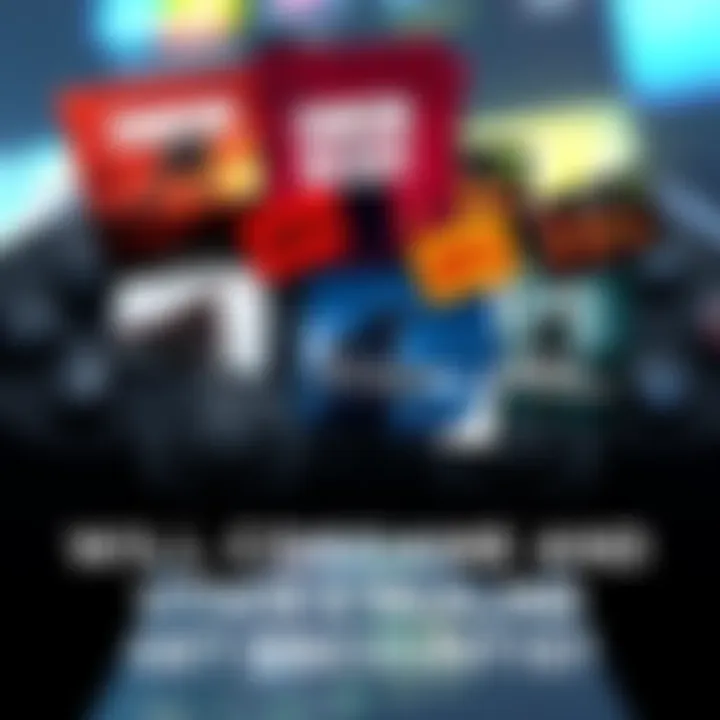 Video game discounts concept A collage of video game covers including Crimson Desert and Death Stranding 2, showcasing price tags indicating discounts, with a background of a game controller.