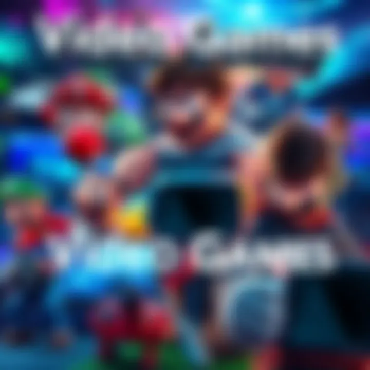 A collage showing the transformation of video games from pixelated graphics to high-definition visuals, featuring classic game characters alongside modern gaming scenes.