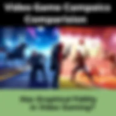 Video Game Graphics Comparison A side-by-side comparison of video game graphics, showing older games on one side and modern high-definition graphics on the other