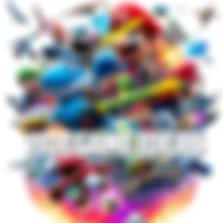 Video Game Mashup Ideas A colorful collage of popular video game characters and scenes combined in creative ways, showcasing potential game mashups.