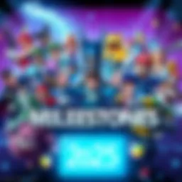 A collage of iconic video game characters celebrating their anniversaries, with a festive background.