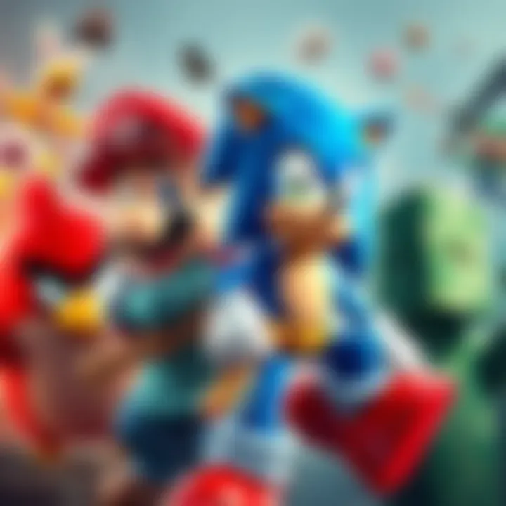 Popular Video Game Movies A collage of characters from Angry Birds, Sonic, Mario, FNAF, and Minecraft showcasing their unique traits and styles