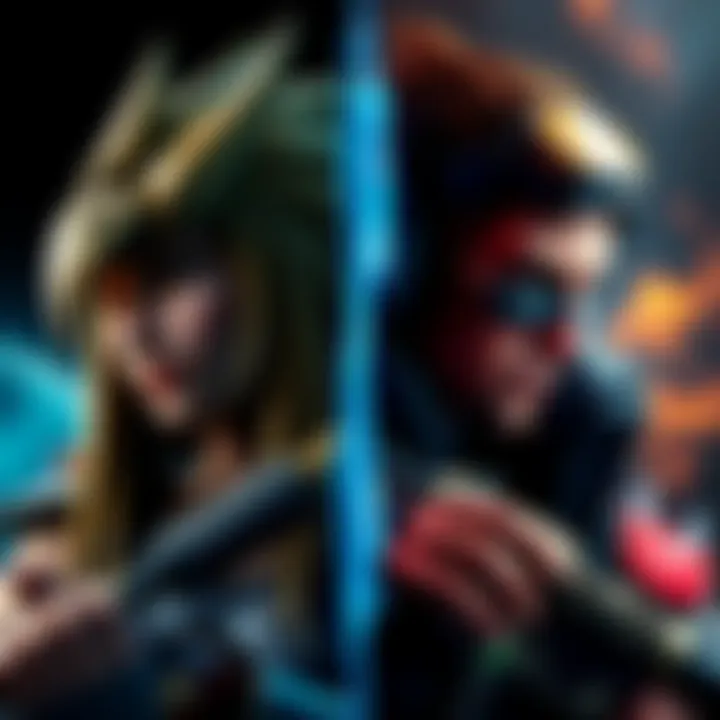 A split screen showing classic and modern versions of iconic video game characters from series like Final Fantasy and Resident Evil