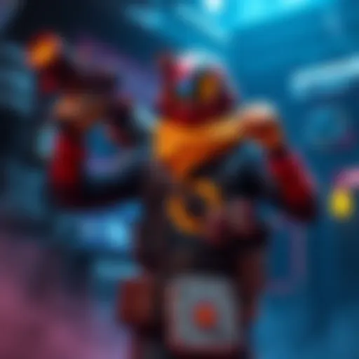 A character in a video game holding special gear, celebrating after completing a challenging level