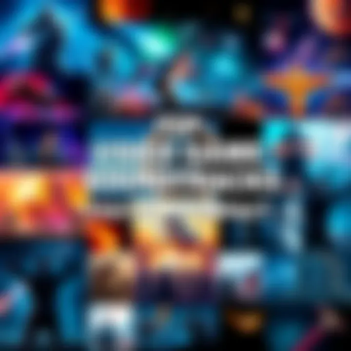 A collage of popular video game soundtracks with vibrant colors and iconic game imagery.