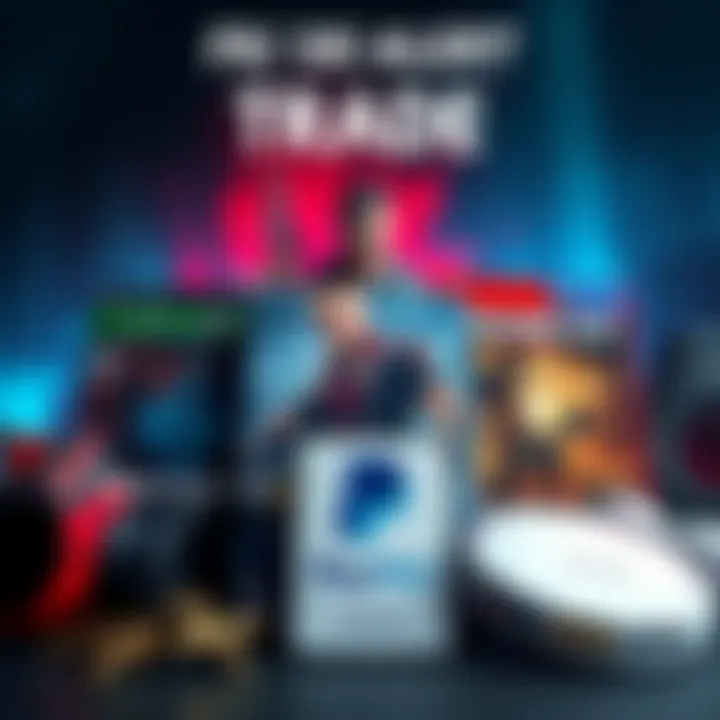 A collection of popular video games including Devil May Cry 5 and Antonblast with a PayPal logo, highlighting trading in the EU.