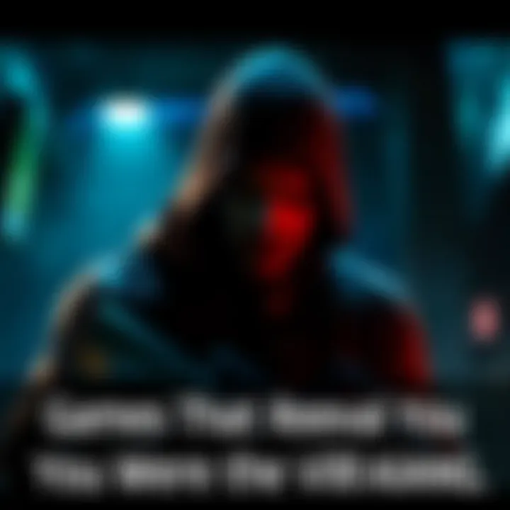 Video game villain twist A player character in a game, shrouded in shadows, holding a weapon with a surprised expression, hinting at their role as a hidden villain.