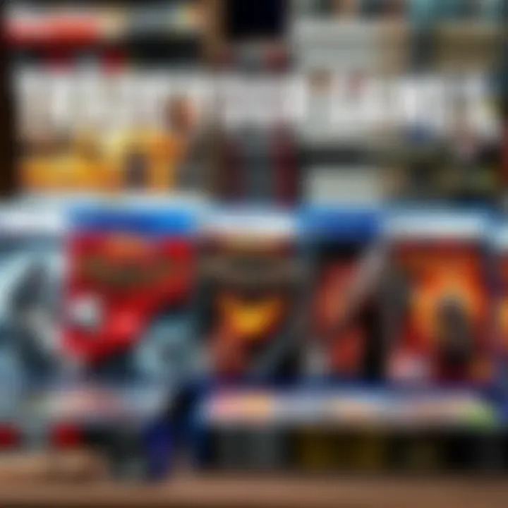 Video games available for trade A collection of video game cases including Batman: Arkham Asylum and Turok, displayed for trading