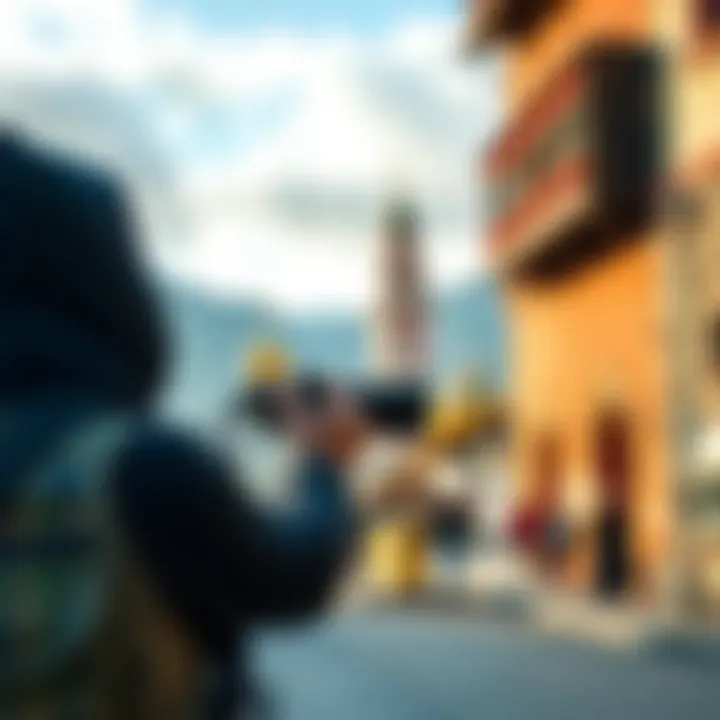 Videotaper in Dagestan A videotaper capturing the vibrant culture and scenery of Dagestan, showing people and local landmarks.