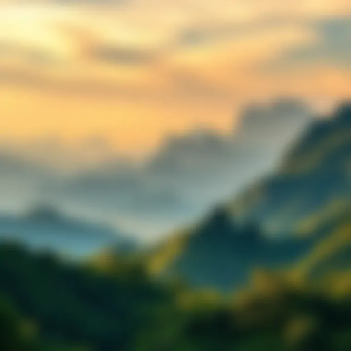 Vietnamese Landscape A scenic view of Vietnam's lush greenery and mountains, showcasing a vibrant countryside.