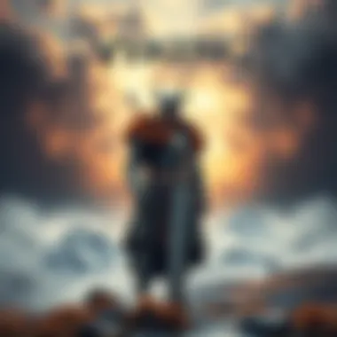 Viking RPG Game Cover Cover image featuring a warrior in Viking armor with a sword, standing in a Nordic landscape with mountains and a cloudy sky.