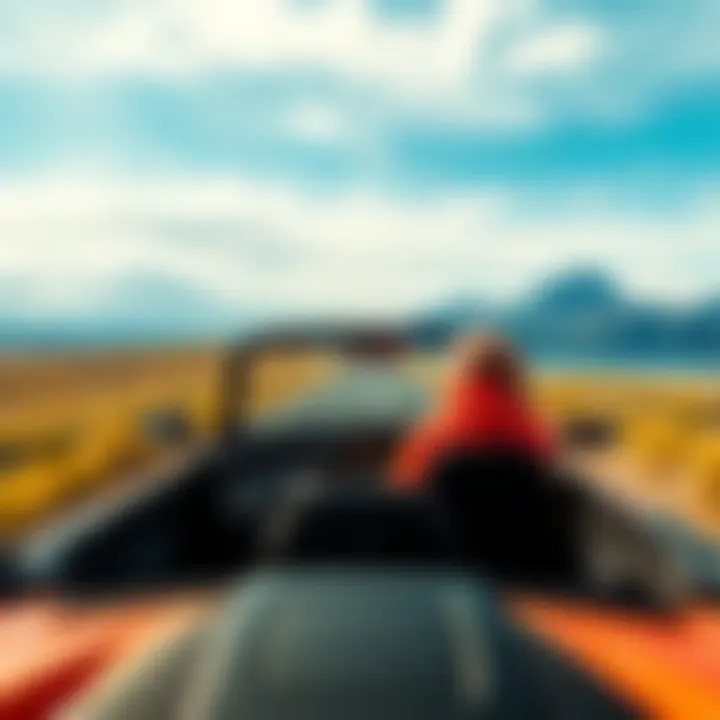 Vikki 'V' Barrow driving the Nomad V with a scenic road in the background