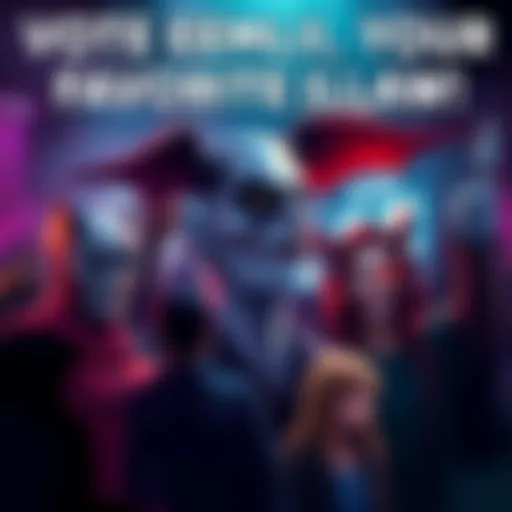 People voting in comments to eliminate villains in a fun game