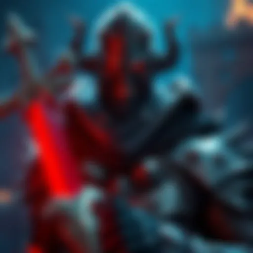 Villain Character Design A villain character embodying constitution in a gaming setting, showcasing strong features and armor, ready for battle