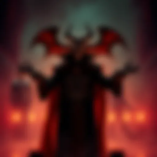Villain giving a speech A villain stands dramatically in front of players, delivering a monologue while players interject with questions and comments.