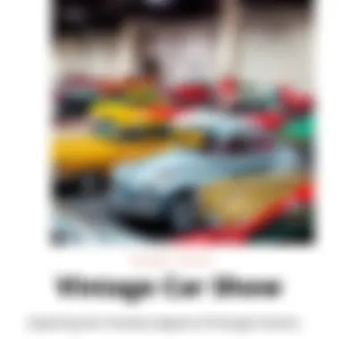 A collection of vintage classic cars on display at a car show, showcasing their unique designs and colors.