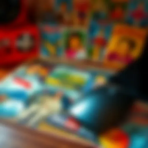 A nostalgic vintage mousepad showcasing colorful graphics from the past.