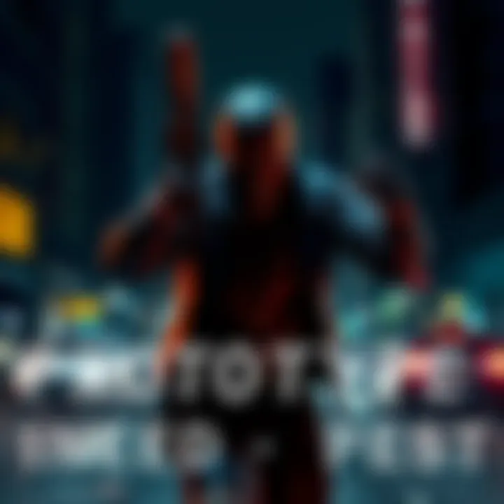 Violent game scene A character from the video game Prototype displaying intense action against a dark urban background, symbolizing themes of violence.