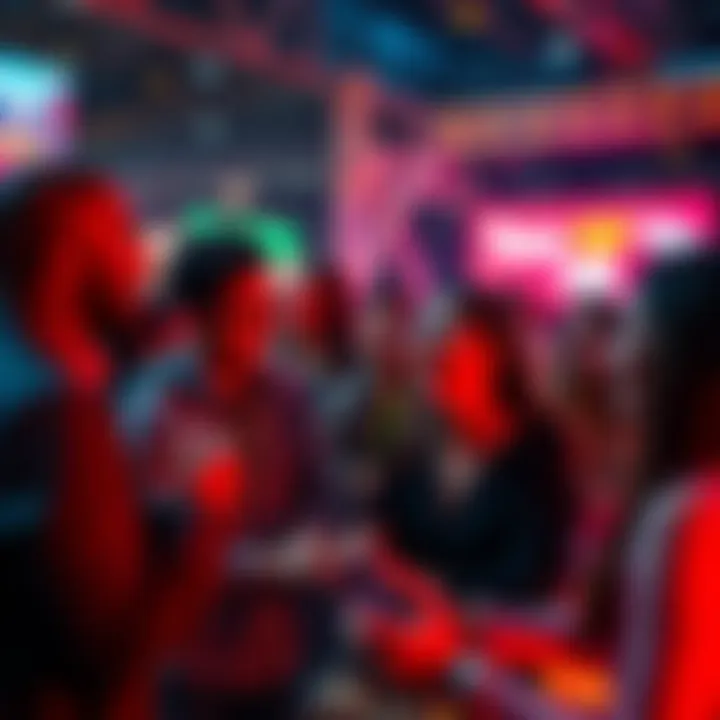 A group of people enjoying exclusive interactive sessions at a Fence VIP event, showing excitement and engagement.