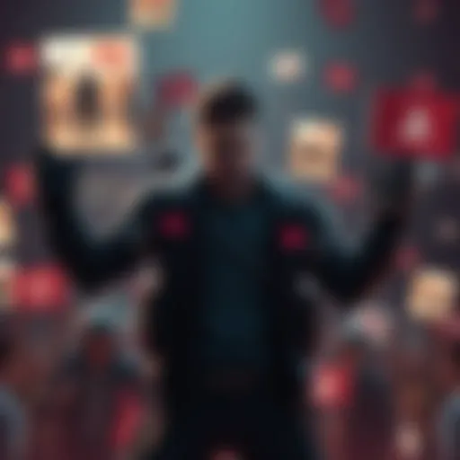 A controversial image from a popular video game showing a character in a dramatic pose, surrounded by mixed reactions on social media.