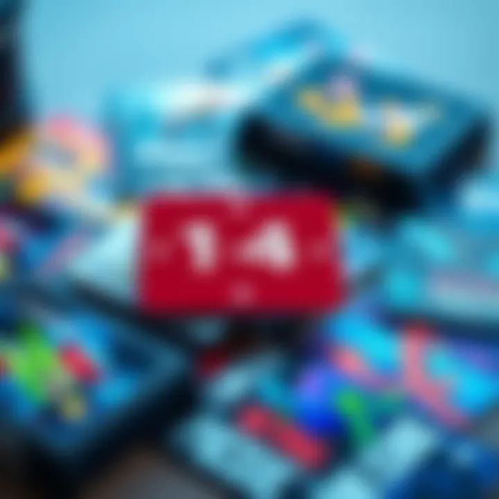 A close-up of various virtual game cards on a table, highlighting their 14-day lending limit policy with a clock icon