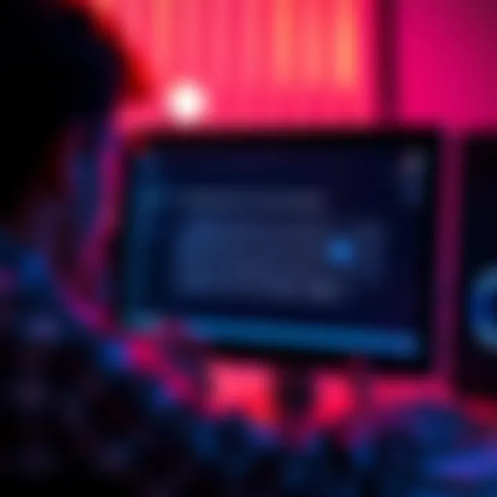 A person looking frustrated at a computer screen displaying a non-functional virtual keyboard while trying to type.