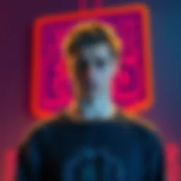 Vitaliy Naymushin, the artist behind the character Jonesy, stands with a concerned expression and Epic Games logo in the background.