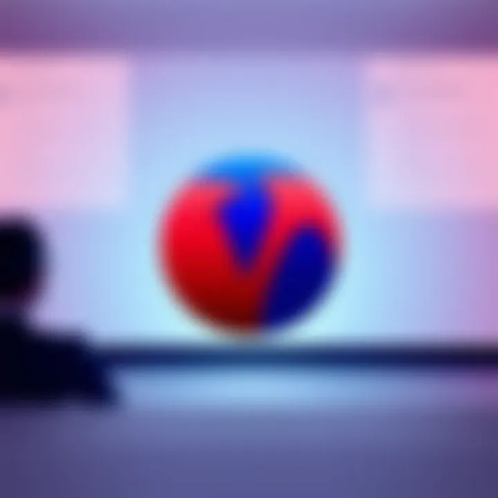 The Vivaldi browser logo displayed prominently with a background showing user feedback forms and community discussions.