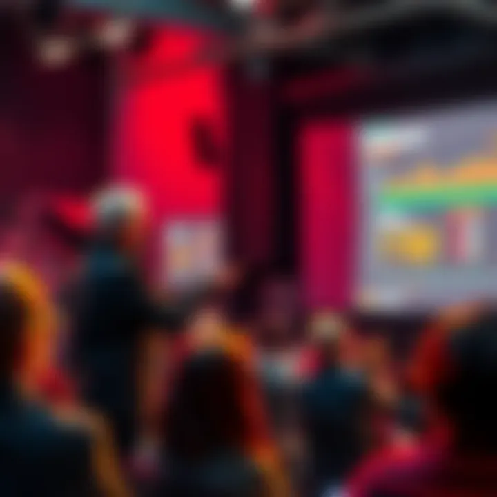 The Operator presenting key insights on Vladdie Ratings to an engaged audience