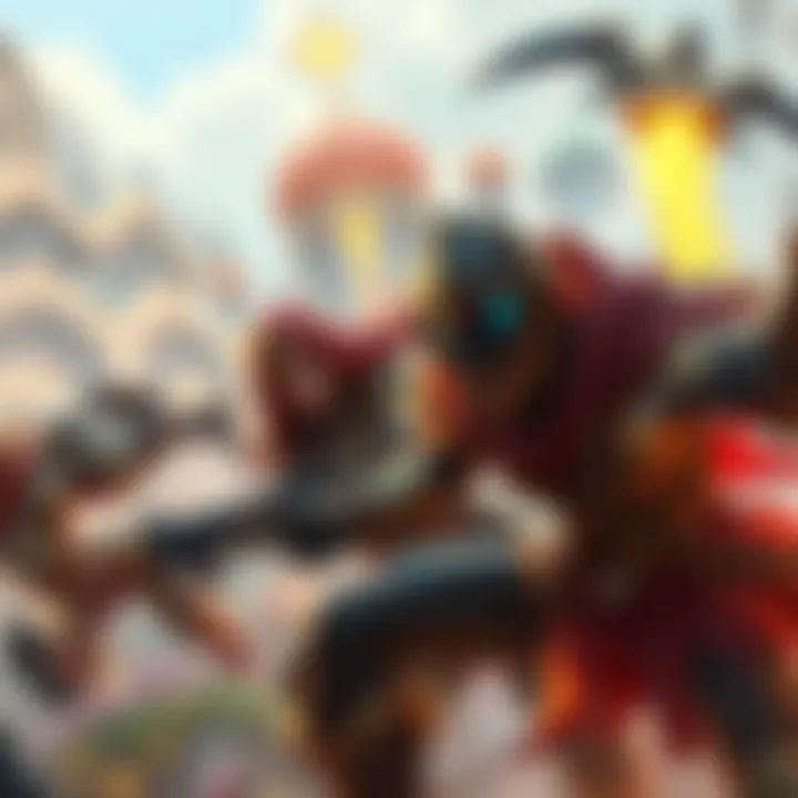 Players engaged in an action-packed moment in VMP Mythic My, showcasing characters and vibrant game settings
