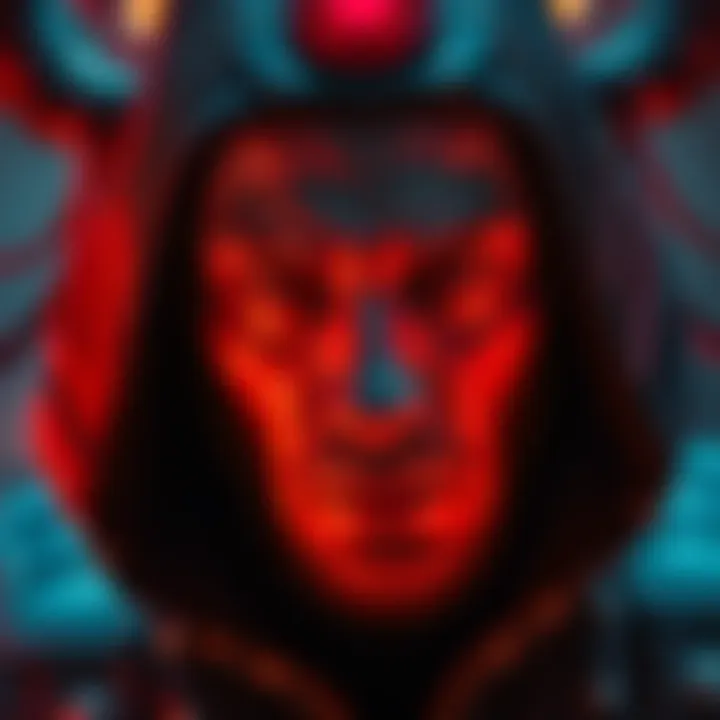 Voice Actor Behind Vecna Close-up of the voice actor portraying Vecna, conveying the character's chilling presence, with a dramatic backdrop from Stranger Things.