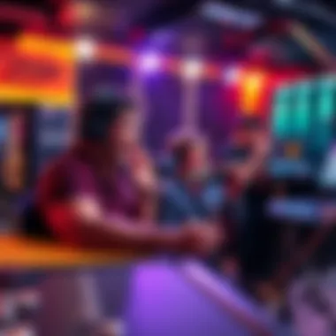 Voice Actors in Action A group of voice actors performing in a recording studio, showcasing their talent and enthusiasm while working on a production.