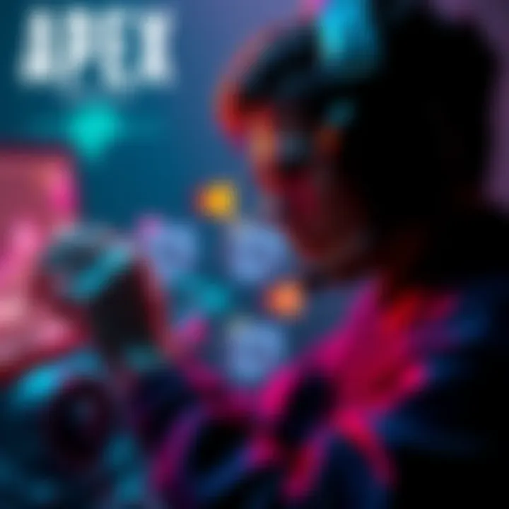 A gamer adjusting voice input settings while using a headset, highlighting sound quality changes in Apex.