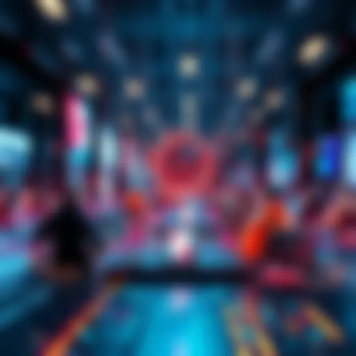 A futuristic representation of Void Blink technology with digital elements connecting people on different devices.