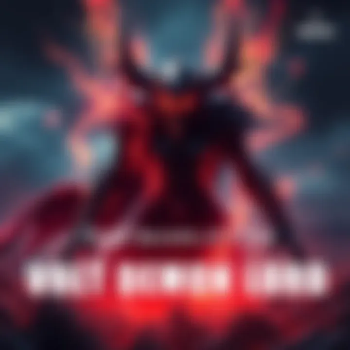 A dark, powerful figure with glowing eyes and crackling energy, looming over a desolate landscape.