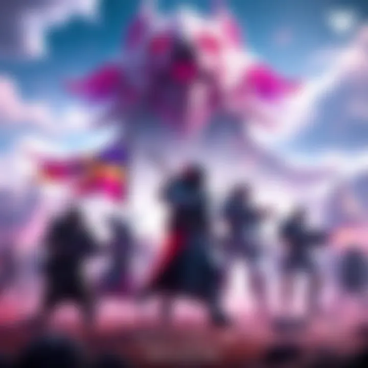 Concept art of Vore Wars DLC featuring characters in a colorful battle setting with unique class dynamics