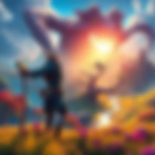 A player exploring the vibrant world of Vornyca, surrounded by fantastical landscapes and engaging challenges