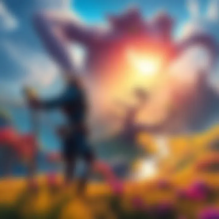 A player exploring the vibrant world of Vornyca, surrounded by fantastical landscapes and engaging challenges