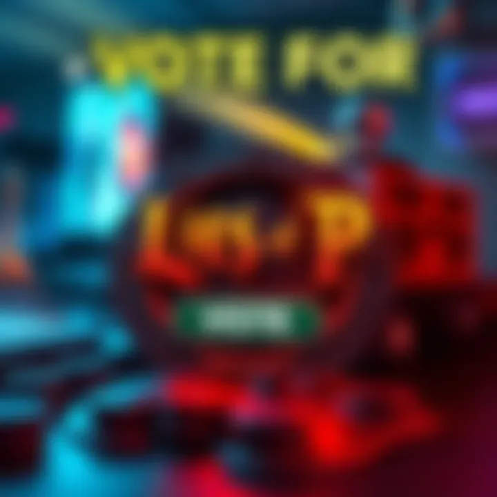 A graphic showing the title 'Lies of P: Overture' with a voting button and gaming elements around it