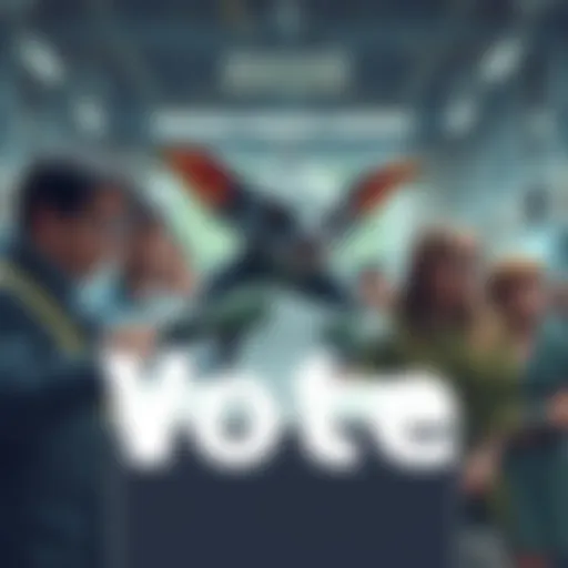 People casting their votes in a modern-day Victoria election about local issues.